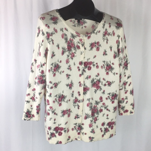 Talbots Sweaters - Talbots Petites 3/4 Sleeve Lambs Wool Cardigan